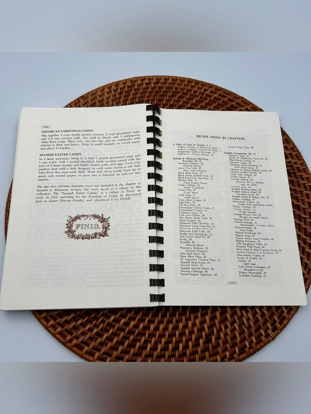 VTG Spiral Cookbook Food Favorites St. Augustine Florida Spanish Minorcan 1973